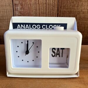 Analog Clock Retro Flip White Modern Decor Kids Dorm Travel
